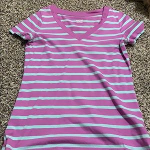 Purple & green striped Mossimo short sleeve tee